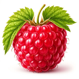 Малина на белом фоне