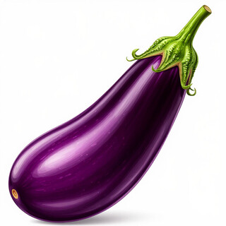 Баклажан на белом фоне