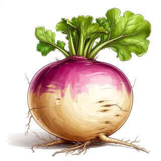 Турнепс на белом фоне