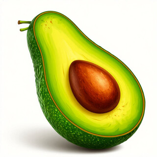 Авокадо на белом фоне