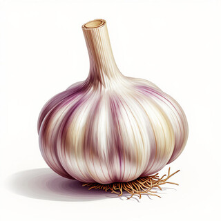 Чеснок на белом фоне