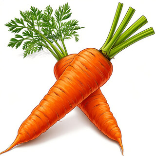 2 морковки на белом фоне