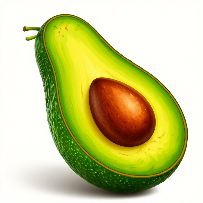 Авокадо на белом фоне