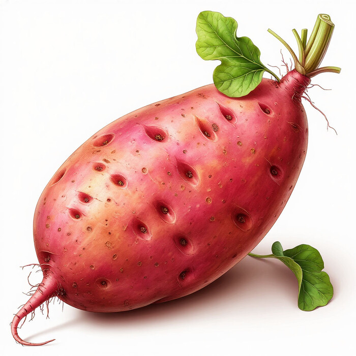 Батат на белом фоне