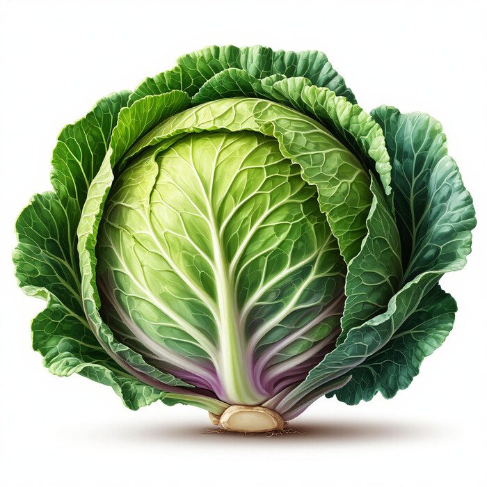 Капуста на белом фоне