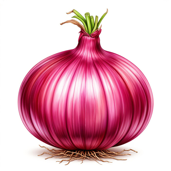 Красный лук на белом фоне
