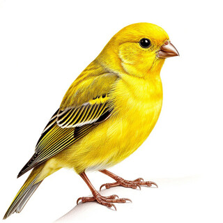 Канарейка на белом фоне