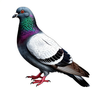 Голубь на белом фоне