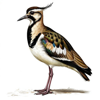 Чибис на белом фоне