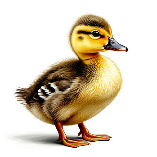 Утёнок на белом фоне