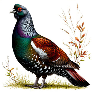 Глухарь на белом фоне