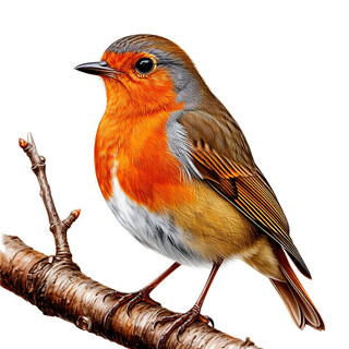 Малиновка на белом фоне