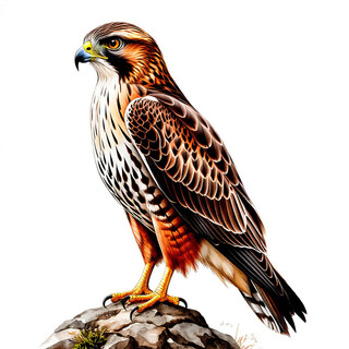 Сокол на белом фоне