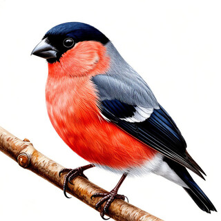 Снегирь на белом фоне