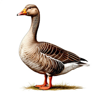 Гусь на белом фоне