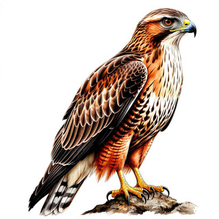 Ястреб на белом фоне