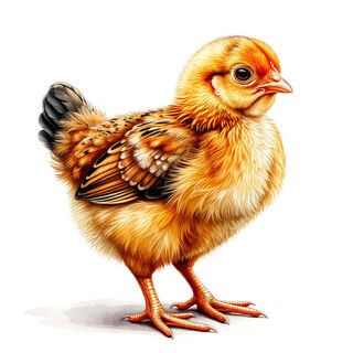 Цыплёнок на белом фоне