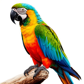 Попугай на белом фоне