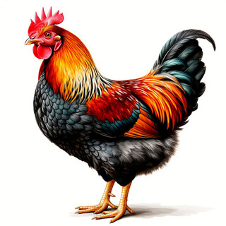 Курица на белом фоне