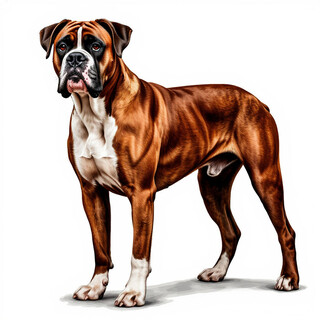 Боксёр на белом фоне