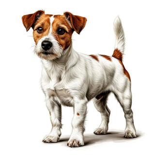 Джек-рассел-терьер на белом фоне