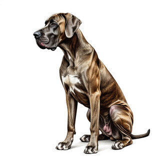 Дог на белом фоне