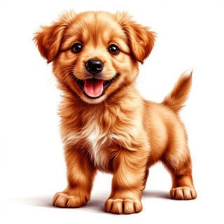 Красивый щенок на белом фоне