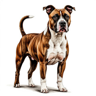 Американский стаффордширский терьер на белом фоне