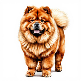 Чау-чау на белом фоне