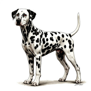 Далматинец на белом фоне