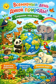Плакат Всемирный день дикой природы