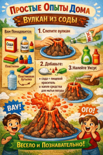 Плакат Вулкан из соды