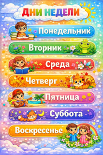 Плакат Дни недели