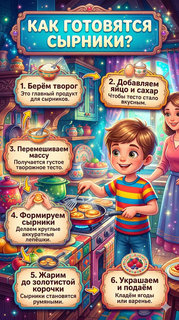 Плакат Как готовятся сырники