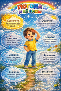 Плакат Погода и её виды