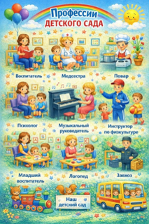 Плакат Профессии детского сада