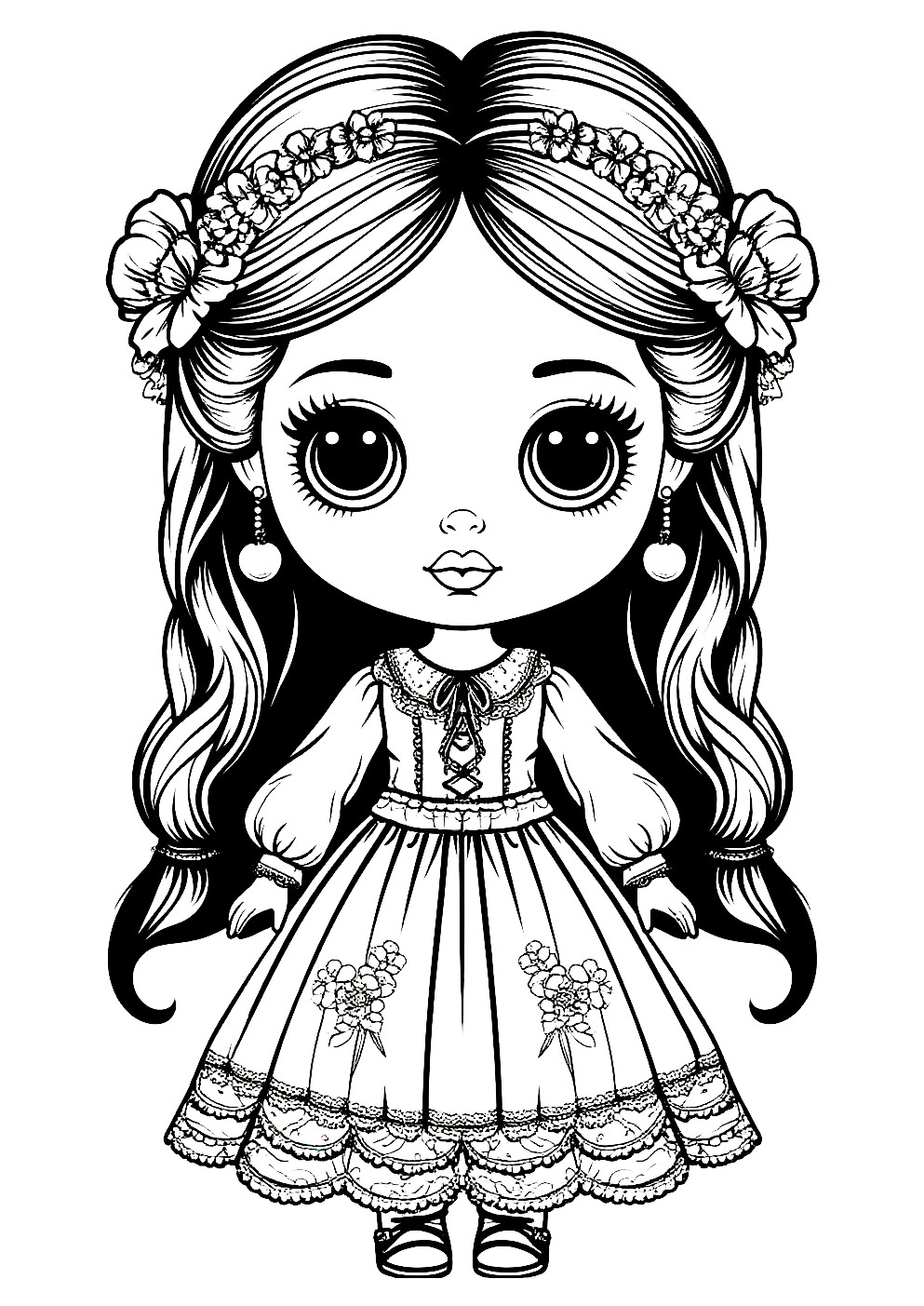 Раскраска Кукла Раскраска Кукла