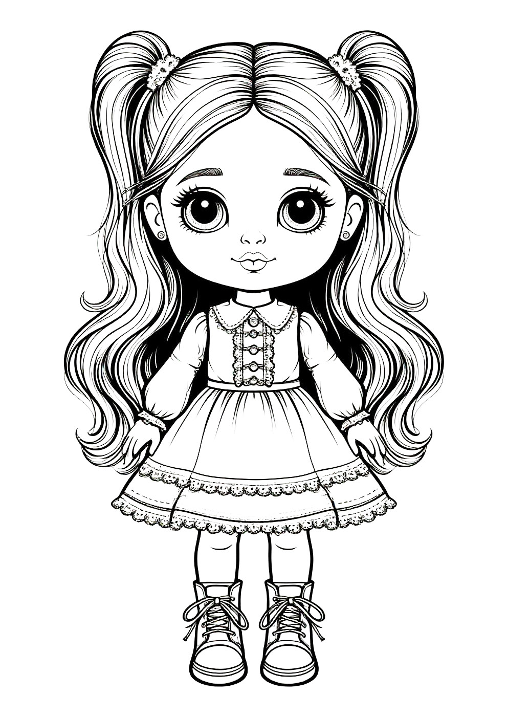 Раскраска Кукла Раскраска Кукла