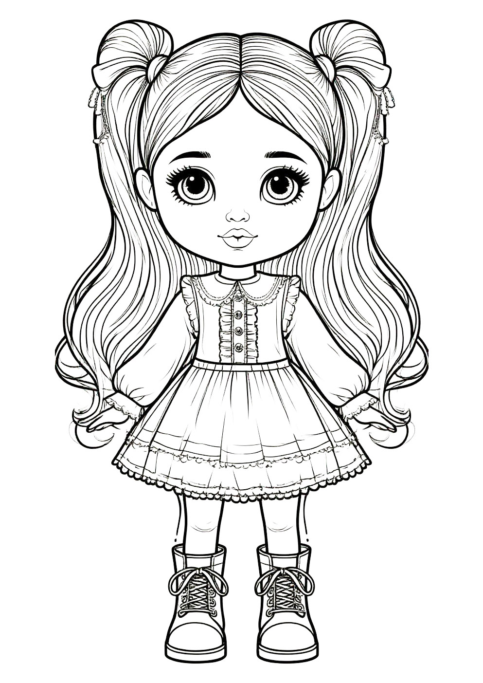 Раскраска Кукла Раскраска Кукла