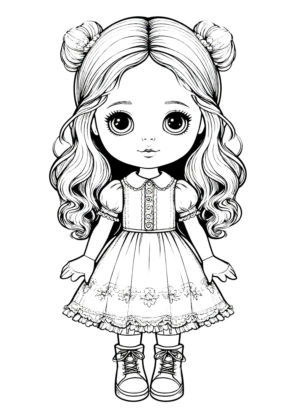 Раскраска Кукла Раскраска Кукла