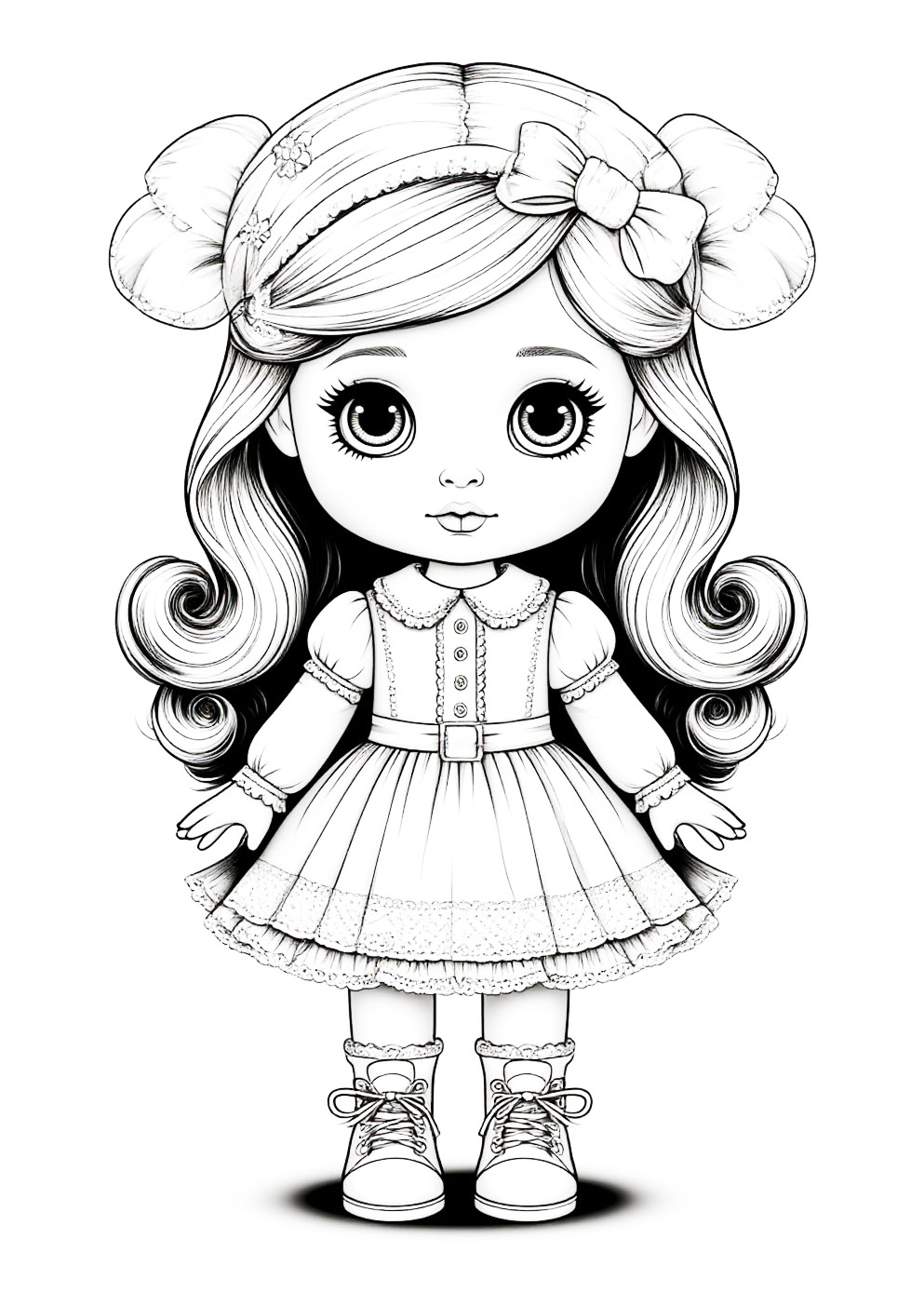Раскраска Кукла Раскраска Кукла