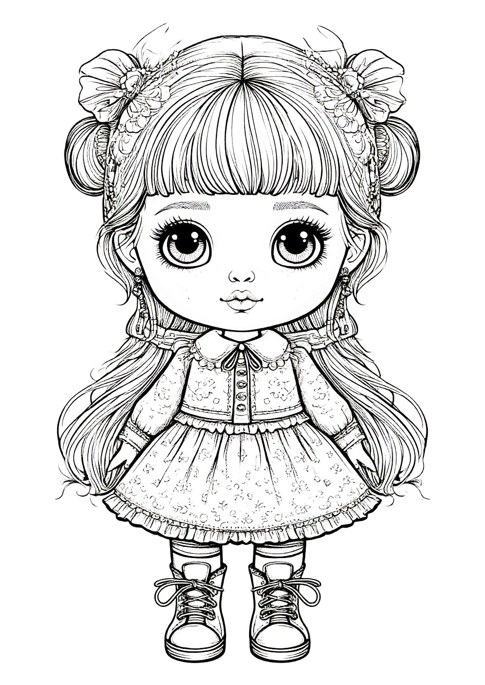 Раскраска Кукла Раскраска Кукла