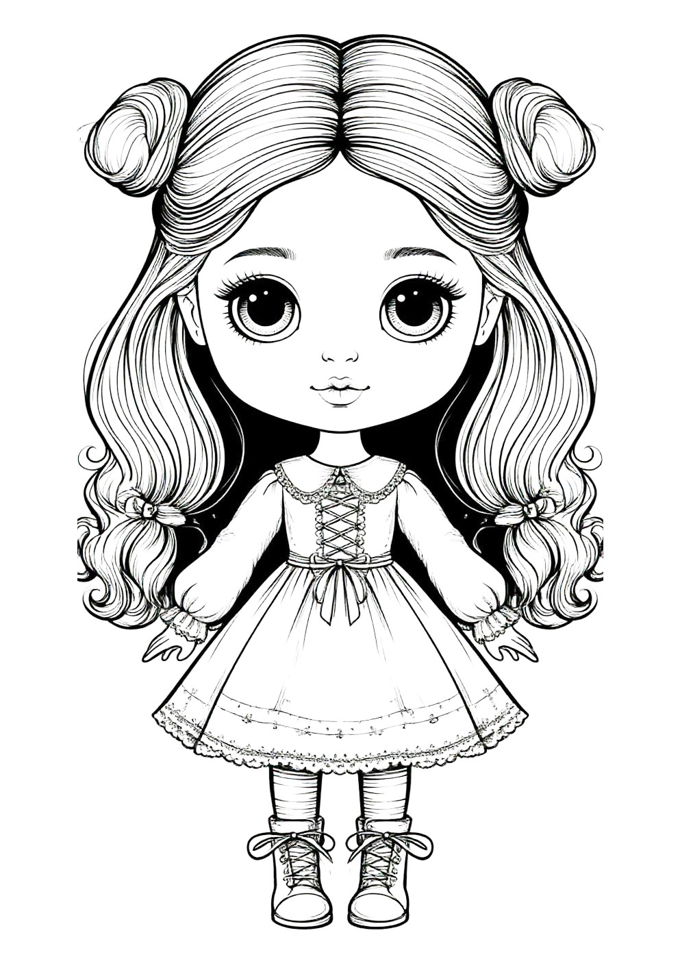Раскраска Кукла Раскраска Кукла