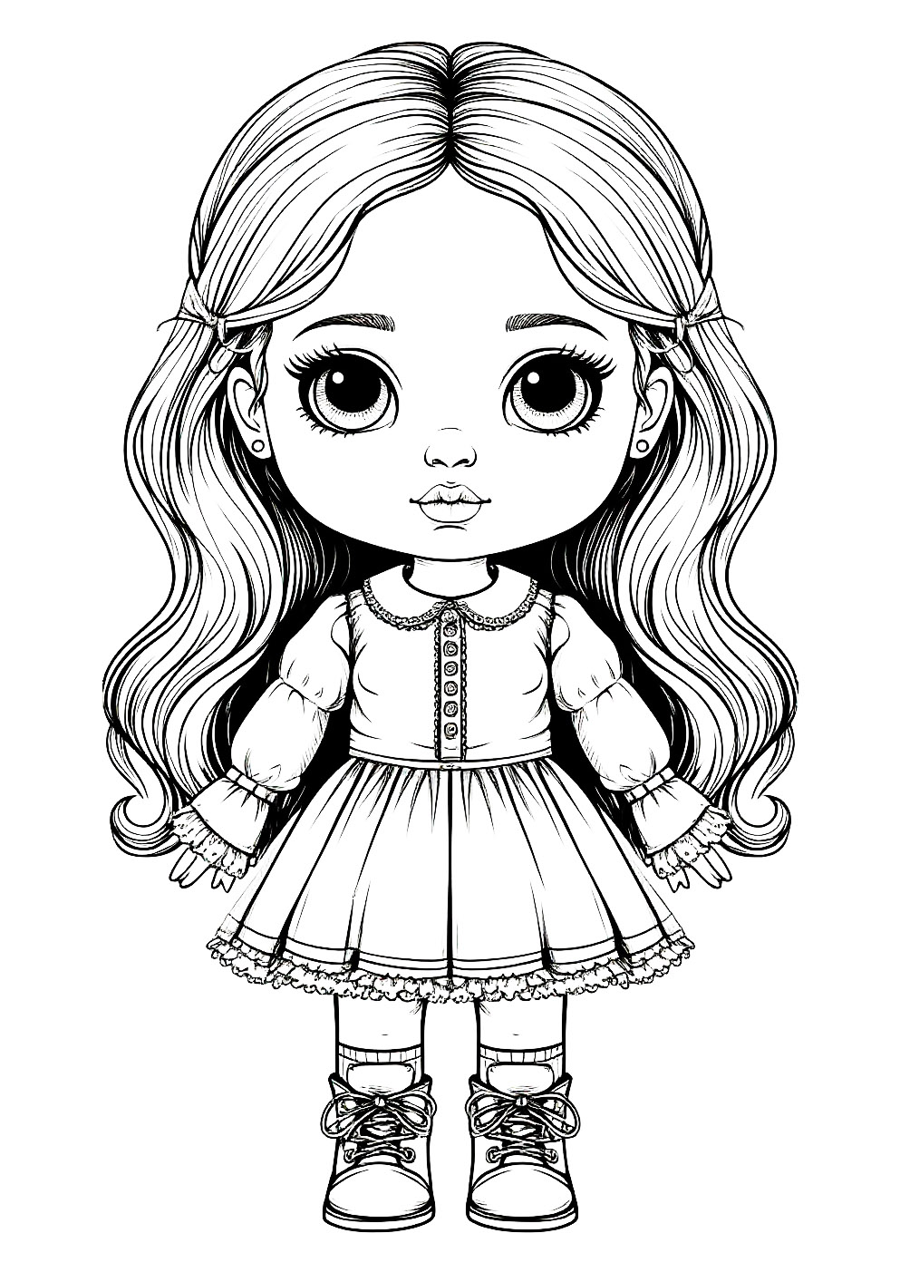 Раскраска Кукла Раскраска Кукла