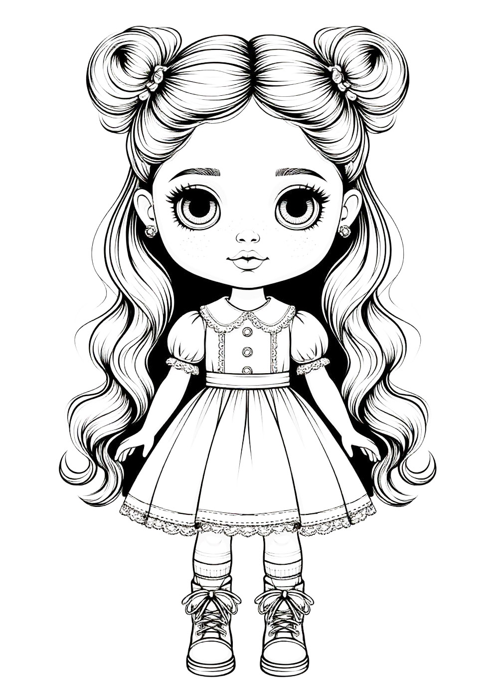 Раскраска Кукла Раскраска Кукла
