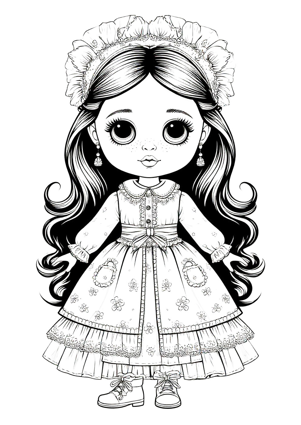 Раскраска Кукла Раскраска Кукла