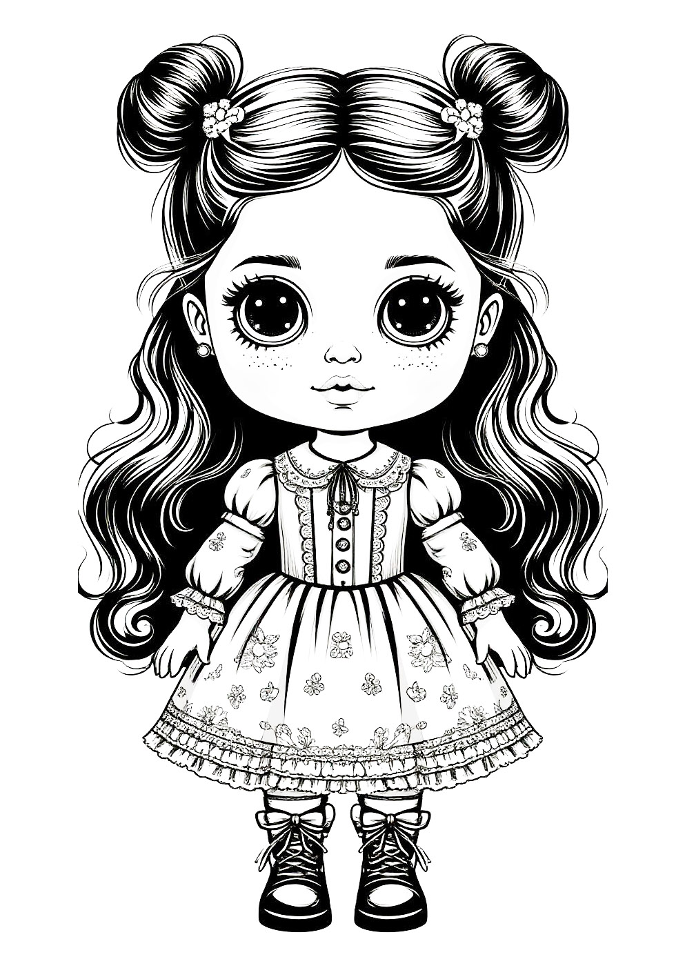 Раскраска Кукла Раскраска Кукла