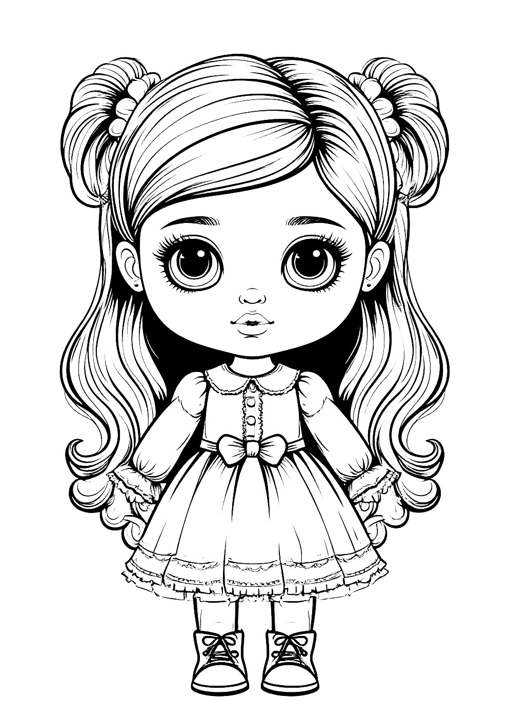 Раскраска Кукла Раскраска Кукла