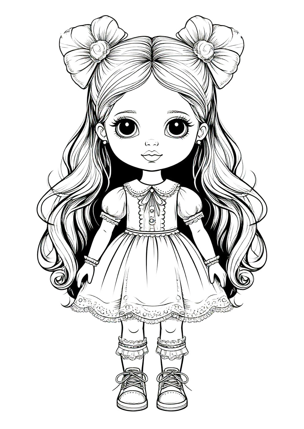 Раскраска Кукла Раскраска Кукла