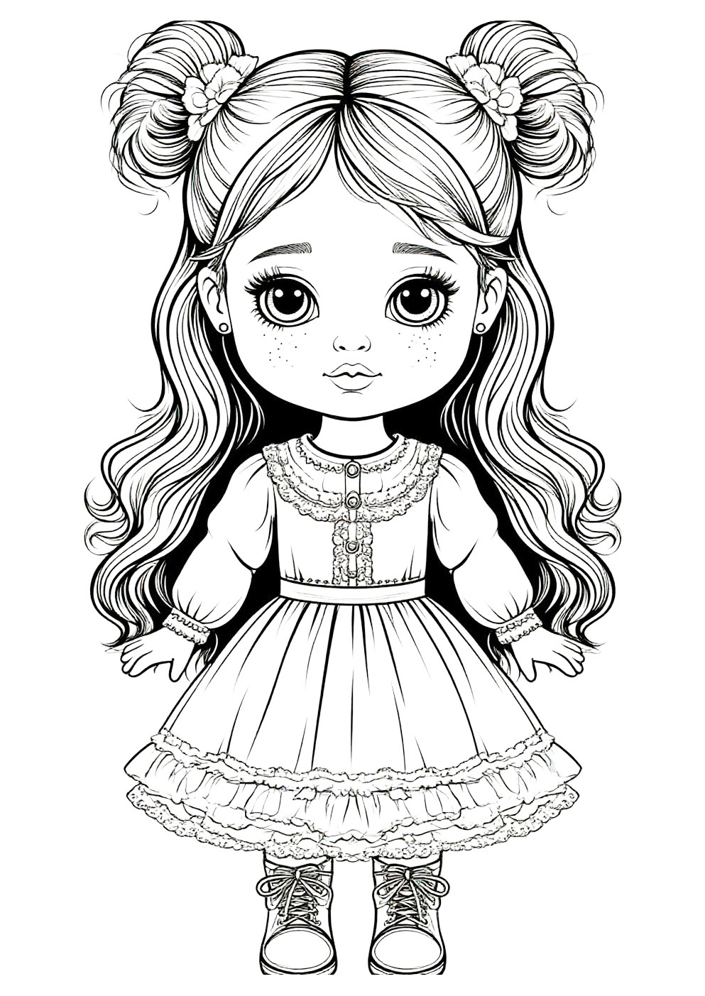 Раскраска Кукла Раскраска Кукла